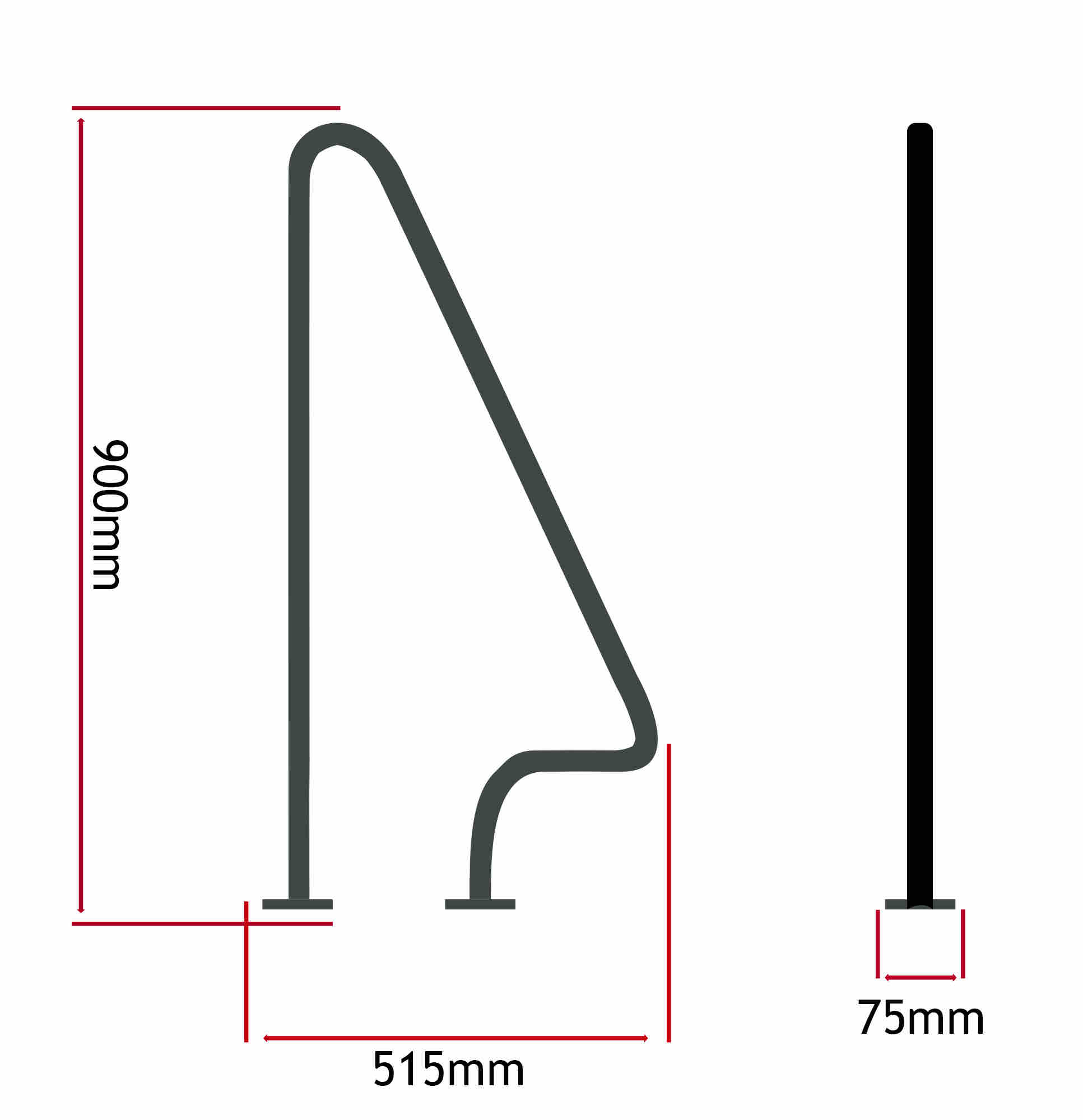 grabrail dimensions for stira attic stairs